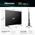 HISENSE Telewizor Hisense 43A6Q LED 43'' 4K Ultra HD VIDAA Dolby Vision DVB-T2 Czarny HISENSE Telewizor Hisense 43A6Q LED 43'' 4K Ultra HD VIDAA Dolby Vision DVB-T2 Czarny