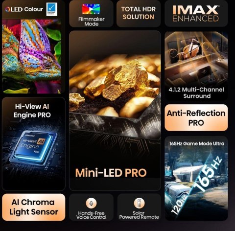 HISENSE Telewizor Hisense 65U8Q ULED 65'' 4K Ultra HD 165Hz VIDAA Dolby Atmos Czarny HISENSE Telewizor Hisense 65U8Q ULED 65'' 4K Ultra HD 165Hz VIDAA Dolby Atmos Czarny