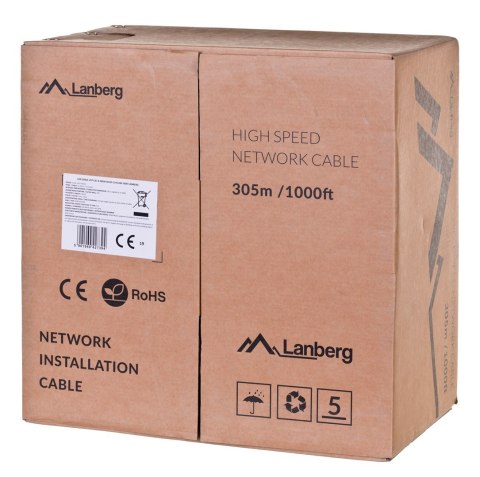 Lanberg Kabel sieciowy Lanberg LCU6-12CU-0305-S (UTP; 305m; kat. 6; kolor szary) Lanberg Kabel sieciowy Lanberg LCU6-12CU-0305-S (UTP; 305m; kat. 6; kolor szary)