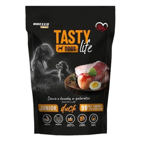 BIOFEED BIOFEED Tasty dog life junior kaczka 90% saszetka 500g BIOFEED BIOFEED Tasty dog life junior kaczka 90% saszetka 500g