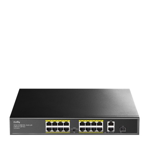 CUDY Switch CUDY FS1018PS1 16-Port 10/100M PoE+ 190W 2xGbE 1xSFP CUDY Switch CUDY FS1018PS1 16-Port 10/100M PoE+ 190W 2xGbE 1xSFP