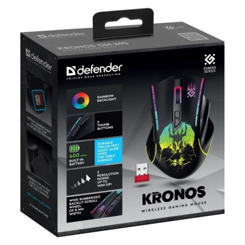 Defender DEFENDER MYSZ BEZPRZEWODOWA KRONOS GM-695 RF 1600DPI 7P 52695 Defender DEFENDER MYSZ BEZPRZEWODOWA KRONOS GM-695 RF 1600DPI 7P 52695