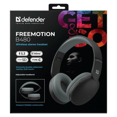 Defender DEFENDER SŁUCHAWKI NAUSZNE BLUETOOTH FREEMOTION B480 CZARNE 63480 Defender DEFENDER SŁUCHAWKI NAUSZNE BLUETOOTH FREEMOTION B480 CZARNE 63480
