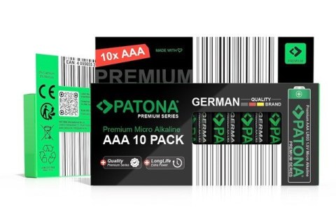 PATONA PATONA Premium AAA Micro LR03 - 10x baterii alkalicznych 1.5V PATONA PATONA Premium AAA Micro LR03 - 10x baterii alkalicznych 1.5V