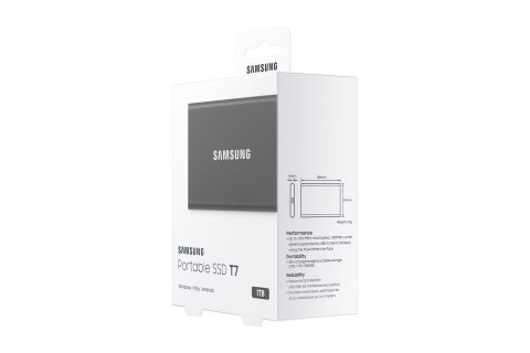 Samsung Dysk zewnętrzny SSD Samsung T7 (1TB; USB 3.2; szary; MU-PC1T0T/WW) Samsung Dysk zewnętrzny SSD Samsung T7 (1TB; USB 3.2; szary; MU-PC1T0T/WW)