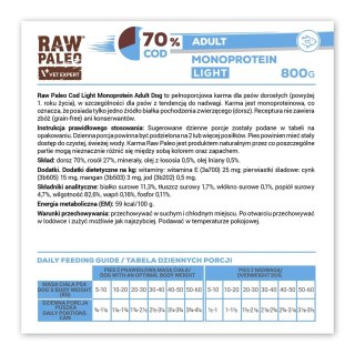 VetExpert VetExpert Raw Paleo Dorsz/Cod Light Adult Can 800g