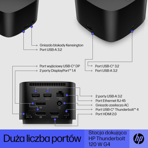 Hewlett-Packard Stacja dokujaca HP Thunderbolt Dock G4 USB-C 120W Hewlett-Packard Stacja dokujaca HP Thunderbolt Dock G4 USB-C 120W