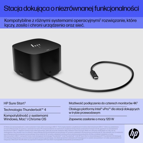 Hewlett-Packard Stacja dokujaca HP Thunderbolt Dock G4 USB-C 120W Hewlett-Packard Stacja dokujaca HP Thunderbolt Dock G4 USB-C 120W