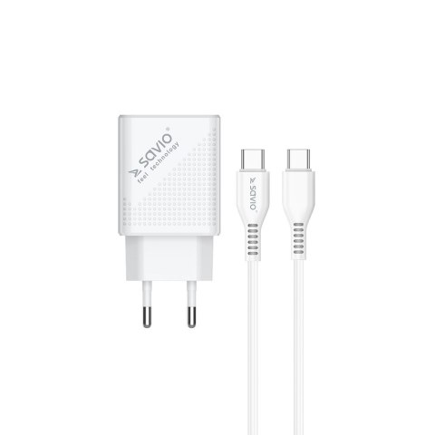 SAVIO SAVIO ŁADOWARKA SIECIOWA USB QUICK CHARGE POWER DELIVERY 3.0 18W 1M CABLE LA-05 SAVIO SAVIO ŁADOWARKA SIECIOWA USB QUICK CHARGE POWER DELIVERY 3.0 18W 1M CABLE LA-05