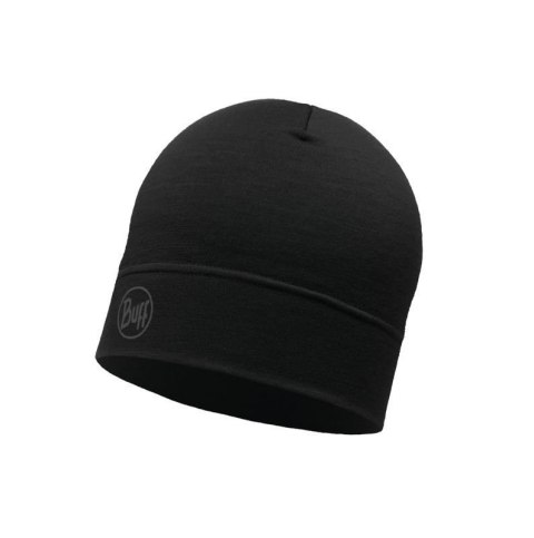 Buff BUFF Czapka MERINO LIGHTWEIGHT BEANIE SOLID BLACK onesize Standard