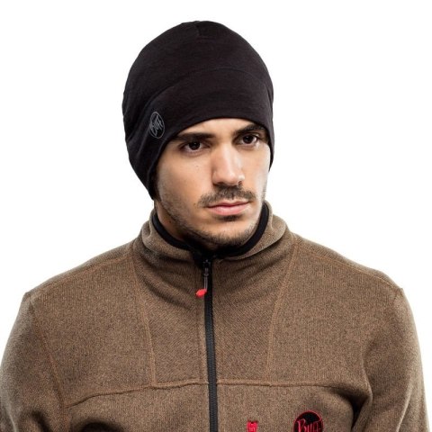Buff BUFF Czapka MERINO LIGHTWEIGHT BEANIE SOLID BLACK onesize Standard
