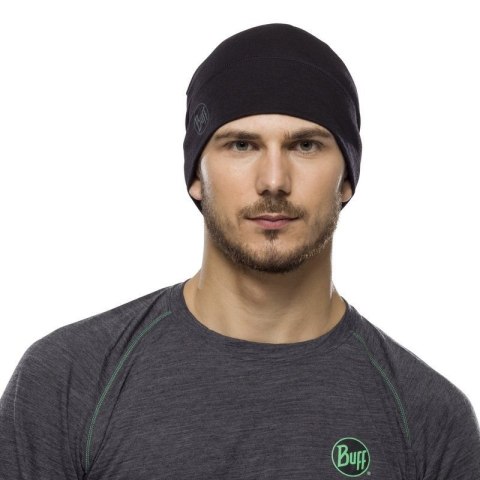 Buff BUFF Czapka MERINO LIGHTWEIGHT BEANIE SOLID BLACK onesize Standard
