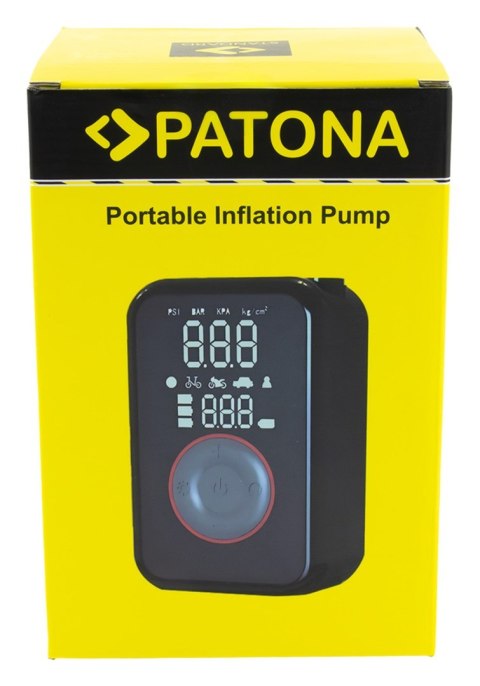 PATONA PATONA Pompka Elektryczna do opon samochodowych, rowerowych, materacy, piłek 10,3 bar / 150 PSI z Powerbankiem i Lampką LED PATONA PATONA Pompka Elektryczna do opon samochodowych, rowerowych, materacy, piłek 10,3 bar / 150 PSI z Powerbankiem i Lampką LED
