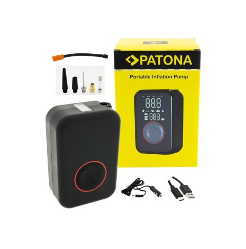 PATONA PATONA Pompka Elektryczna do opon samochodowych, rowerowych, materacy, piłek 10,3 bar / 150 PSI z Powerbankiem i Lampką LED PATONA PATONA Pompka Elektryczna do opon samochodowych, rowerowych, materacy, piłek 10,3 bar / 150 PSI z Powerbankiem i Lampką LED