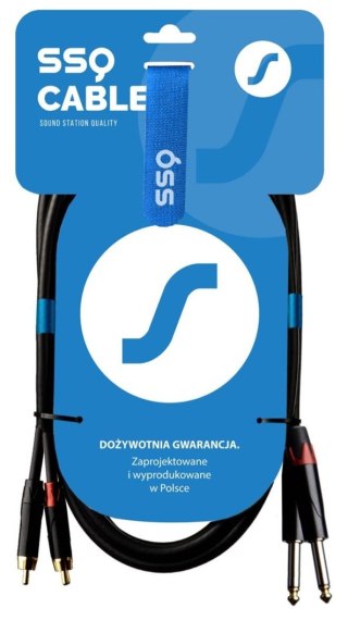 SOUND STATION QUALITY (SSQ) SSQ RCAJM5 - Kabel 5 metrowy 2xRCA- 2x JACK MONO 6,3mm