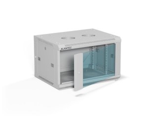 A-LAN ALANTEC Szafa wisząca 19" 6U 600x450, drzwi szklane, kolor szary, do samodzielnego montażu - Flat Pack (SW-6U-600-450-01-SF)
