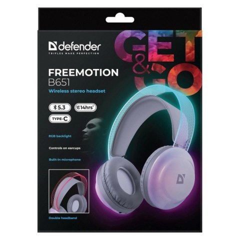 Defender DEFENDER SŁUCHAWKI NAUSZNE BLUETOOTH FREEMOTION B651 63651 Defender DEFENDER SŁUCHAWKI NAUSZNE BLUETOOTH FREEMOTION B651 63651