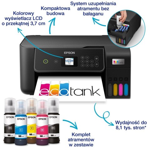 Epson Urz. wielofunkcyjne Epson EcoTank L3280 WiFi CZARNY Epson Urz. wielofunkcyjne Epson EcoTank L3280 WiFi CZARNY
