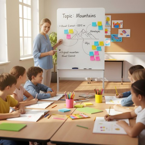 Ergo office ERGO OFFICE MOBILNA TABLICA SUCHOŚCIERALNA, ORIENTACJA PIONOWA, BIAŁA, JEDNOSTRONNA, Z PÓŁKĄ, WYMIARY TABLICY 1190X790MM ER-3