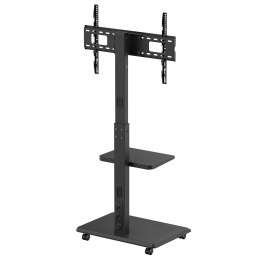 Ergo office ERGO OFFICE STAND / WÓZEK DLA TV, MAX. OBCIĄŻENIE 50KG / 5KG PÓŁKA, MAX. VESA 600X400, WBUD. LISTWA ZASIL., CZARNY ER-304 B