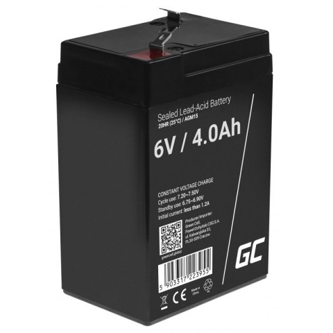 Green Cell GREEN CELL AKUMULATOR ŻELOWY AGM15 6V 4AH Green Cell GREEN CELL AKUMULATOR ŻELOWY AGM15 6V 4AH