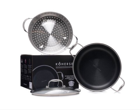 KOHERSEN Garnek z powłoką DIAMOND Kohersen Black Cube z funkcją gotowania na parze (28 cm ; 8,3l) KOHERSEN Garnek z powłoką DIAMOND Kohersen Black Cube z funkcją gotowania na parze (28 cm ; 8,3l)