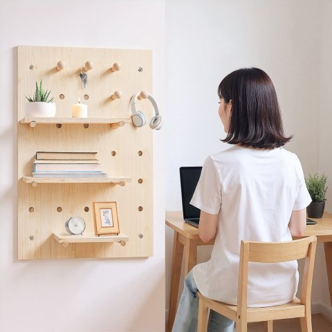 Maclean MACLEAN DREWNIANA TABLICA ORGANIZER, KOLOR JASNE DREWNO, 40X60 CM, MAX. 20 KG MC-130 WD