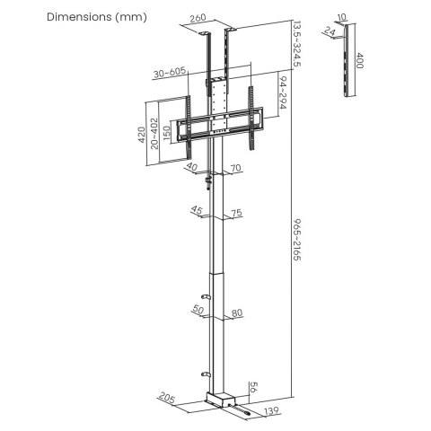 Maclean MACLEAN UCHWYT ELEKTRYCZNY SUFITOWO-PODŁOGOWY, WYSUWANY, 43''-88'', VESA 600X400, MAX 60KG, 100-240V AC,50/60HZ; MC-125 Maclean MACLEAN UCHWYT ELEKTRYCZNY SUFITOWO-PODŁOGOWY, WYSUWANY, 43''-88'', VESA 600X400, MAX 60KG, 100-240V AC,50/60HZ; MC-125