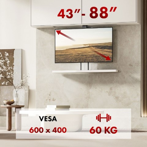 Maclean MACLEAN UCHWYT ELEKTRYCZNY SUFITOWO-PODŁOGOWY, WYSUWANY, 43''-88'', VESA 600X400, MAX 60KG, 100-240V AC,50/60HZ; MC-125 Maclean MACLEAN UCHWYT ELEKTRYCZNY SUFITOWO-PODŁOGOWY, WYSUWANY, 43''-88'', VESA 600X400, MAX 60KG, 100-240V AC,50/60HZ; MC-125