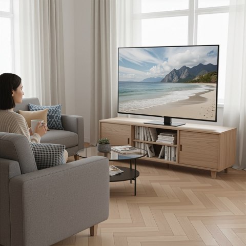 Maclean MACLEAN UNIWERSALNY STOJAK DO TV, NA SZAFKĘ RTV, PODSTAWKA, MAX. 40KG, MAX. VESA 400X400, REGULACJA WYSOKOŚCI I KĄTA MC-1240