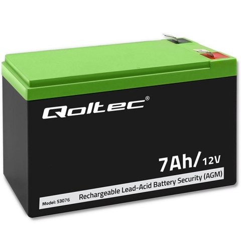 Qoltec QOLTEC AKUMULATOR AGM 12V | 7AH | MAX. 105A | SECURITY Qoltec QOLTEC AKUMULATOR AGM 12V | 7AH | MAX. 105A | SECURITY