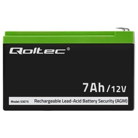 Qoltec QOLTEC AKUMULATOR AGM 12V | 7AH | MAX. 105A | SECURITY Qoltec QOLTEC AKUMULATOR AGM 12V | 7AH | MAX. 105A | SECURITY