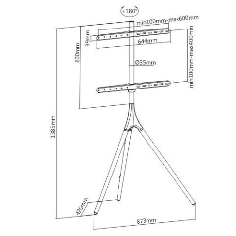 TECHly TECHLY STOJAK PODŁOGOWY TRIPOD TV LED/LCD 45-65 CA TECHly TECHLY STOJAK PODŁOGOWY TRIPOD TV LED/LCD 45-65 CA
