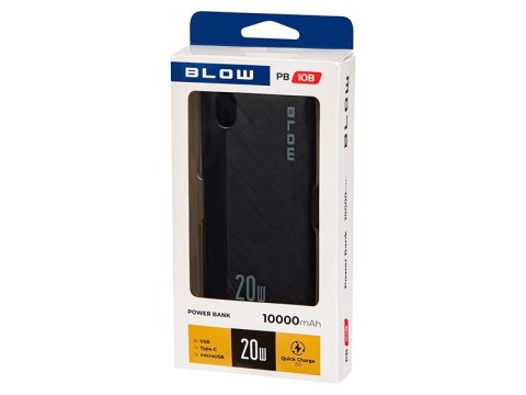 BLOW BLOW POWER BANK 10000MAH QC 20W CZARNY PB10B BLOW BLOW POWER BANK 10000MAH QC 20W CZARNY PB10B