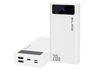 BLOW BLOW POWER BANK 20000MAH QC+PD 20W + LIGHTNING BIAŁY PB20E
