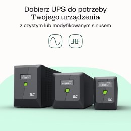 Green Cell GREEN CELL UPS POWERPROOF 480W/750VA CZYSTA SINUSOIDA