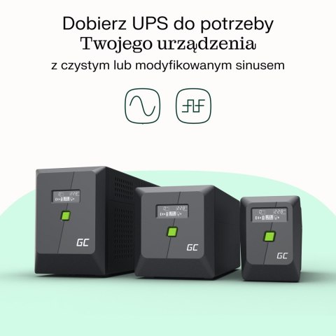 Green Cell GREEN CELL UPS POWERPROOF 600W/1000VA MODYFIKOWANA SINUSOIDA Green Cell GREEN CELL UPS POWERPROOF 600W/1000VA MODYFIKOWANA SINUSOIDA