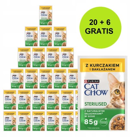 PURINA NESTLE PURINA CAT CHOW STRLS Kur&Bakł 20+6 saszet. 2,21kg