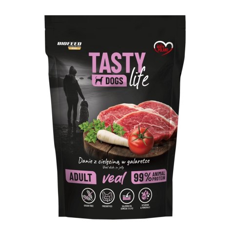 BIOFEED BIOFEED Tasty dog life cielęcina 90% saszetka 500g