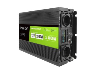Green Cell GREEN CELL PRZETWORNICA LCD 12V/230V 2000W/4000W CZYSTY SINUS INVGC12P2000LCD