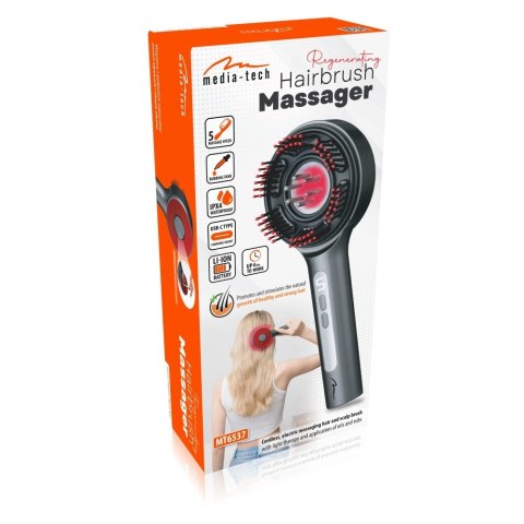 Media tech MEDIA-TECH ELEKTRYCZNA SZCZOTKA MASUJĄCA DO WŁOSÓW I SKÓRY GŁOWY HAIRBRUSH MASSAGER MT6537