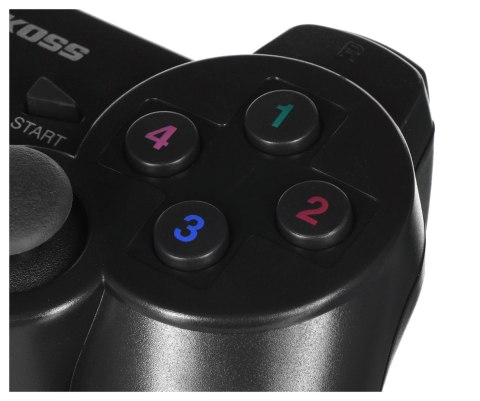 VAKOSS VAKOSS GAMEPAD BEZPRZEWODOWY USB Z FUNKCJĄ DUAL SHOCK, PC/PS3, TRYB CYFROWY I ANALOGOWY, GP-4705BK CZARNY