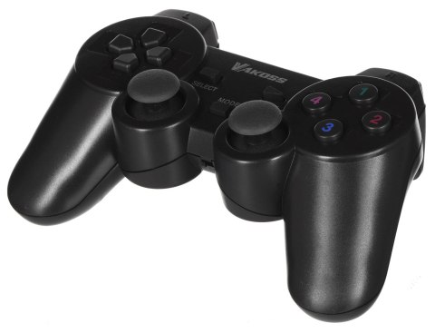 VAKOSS VAKOSS GAMEPAD BEZPRZEWODOWY USB Z FUNKCJĄ DUAL SHOCK, PC/PS3, TRYB CYFROWY I ANALOGOWY, GP-4705BK CZARNY