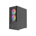 GEMBIRD GEMBIRD OBUDOWA FORNAX 4300 MIDI-TOWER (2X USB 3.1, 1X USB 2.0) 4X FAN, CZARNA