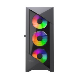 GEMBIRD GEMBIRD OBUDOWA FORNAX 900ARGB MIDI-TOWER (2X USB 3.1, 1X USB TYPE-C) 4X FAN, CZARNA