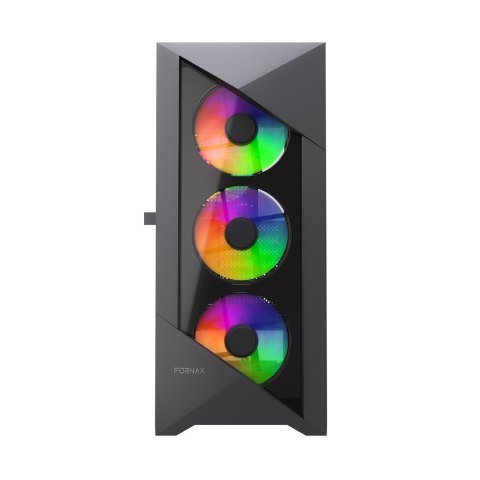 GEMBIRD GEMBIRD OBUDOWA FORNAX 900ARGB MIDI-TOWER (2X USB 3.1, 1X USB TYPE-C) 4X FAN, CZARNA
