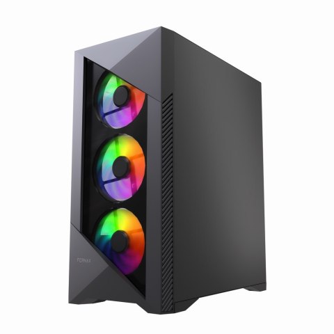 GEMBIRD GEMBIRD OBUDOWA FORNAX 900ARGB MIDI-TOWER (2X USB 3.1, 1X USB TYPE-C) 4X FAN, CZARNA