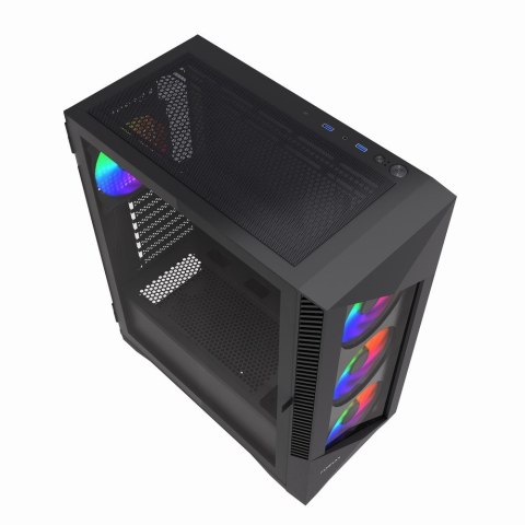GEMBIRD GEMBIRD OBUDOWA FORNAX 900ARGB MIDI-TOWER (2X USB 3.1, 1X USB TYPE-C) 4X FAN, CZARNA