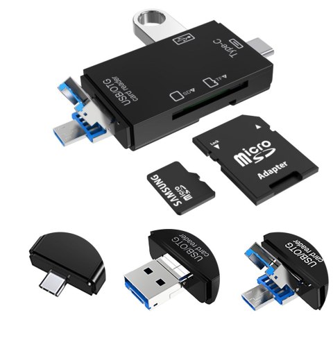 VAKOSS VAKOSS CZYTNIK KART 6W1 USB A/ MICRO USB/ USB C/ SD/ MICRO SD/ USB TC-R425X