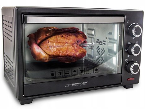 Mini piekarnik z konwekcją i rożnem Esperanza NAPOLI EKO006 (Pokrętło; 1600W; kolor czarny) Mini piekarnik z konwekcją i rożnem Esperanza NAPOLI EKO006 (Pokrętło; 1600W; kolor czarny)